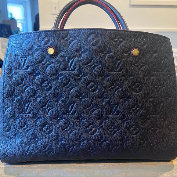 Louis Vuitton Navy Monogram Empreinte Montaigne MM - Picture 1 of 17